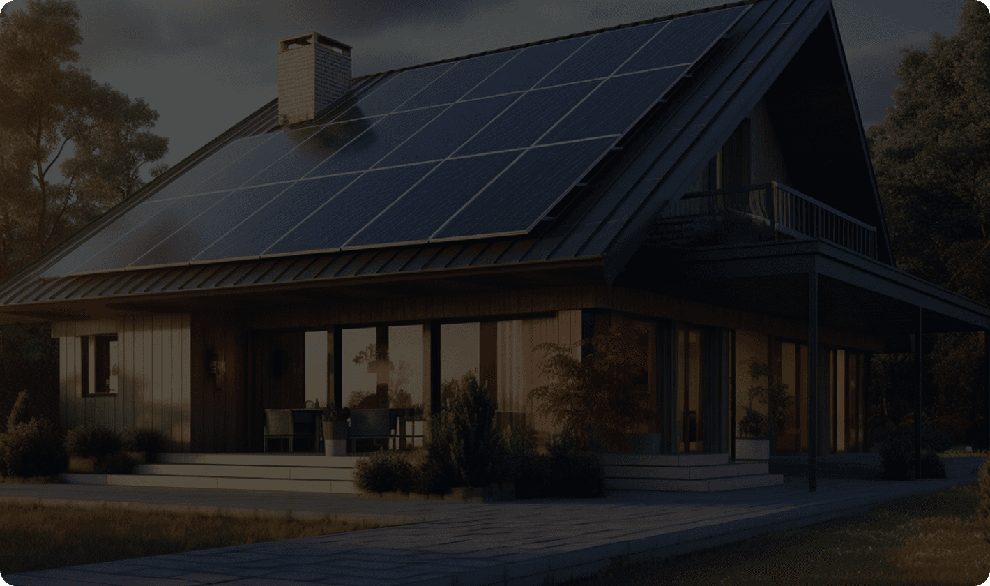 Solar panels on modern house